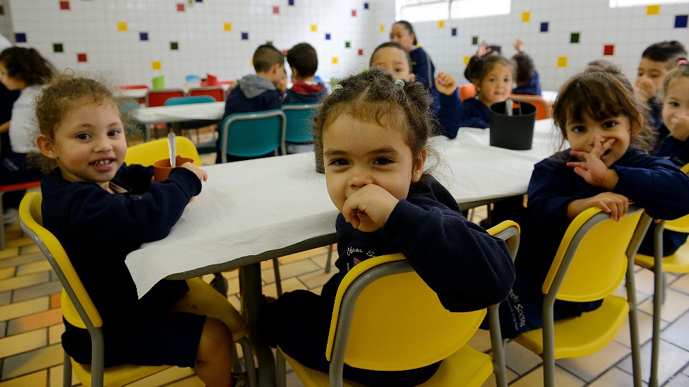 Niños en una clase de preescolar