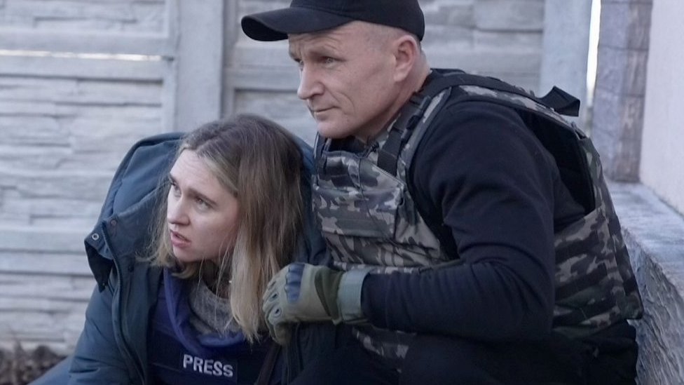 BBC crew and aid workers under fire in Ukraine