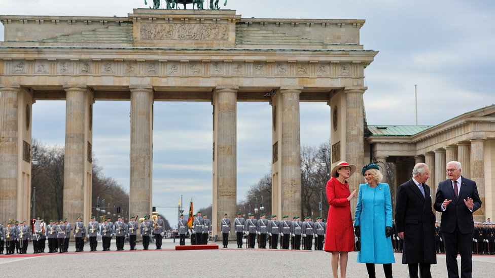 The King and Queen Consort were formally welcomed by President Steinmeier and First Lady Elke Büdenbender