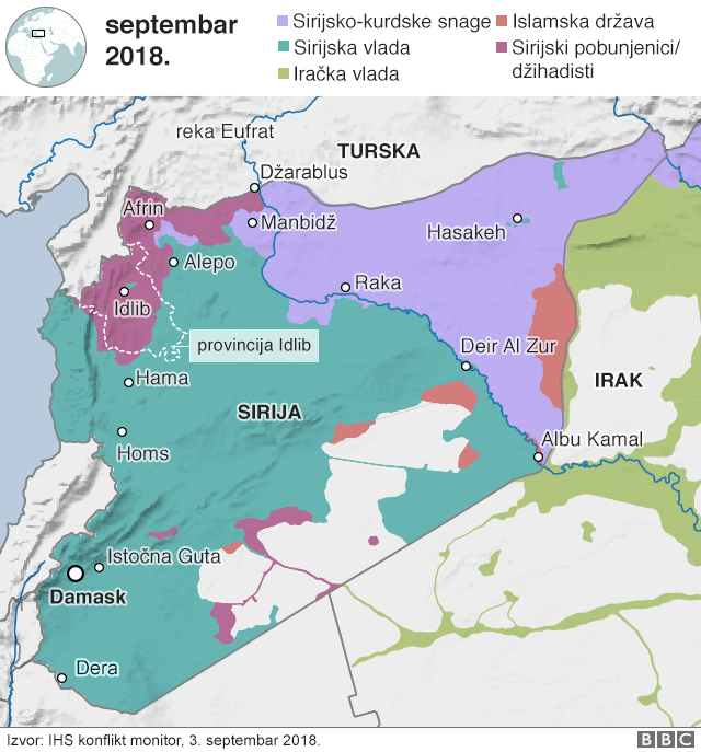 mapa provincije idlib u siriji