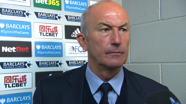 Tony Pulis during his post-match interview