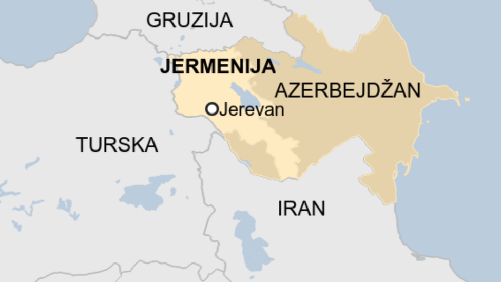 Jermenija, Azerbejdžan, mapa