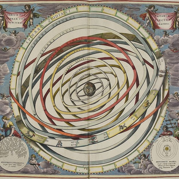 En su época, la Tierra todavía era el centro del Universo, y cada planeta era movido por esferas. El Universo geocéntrico