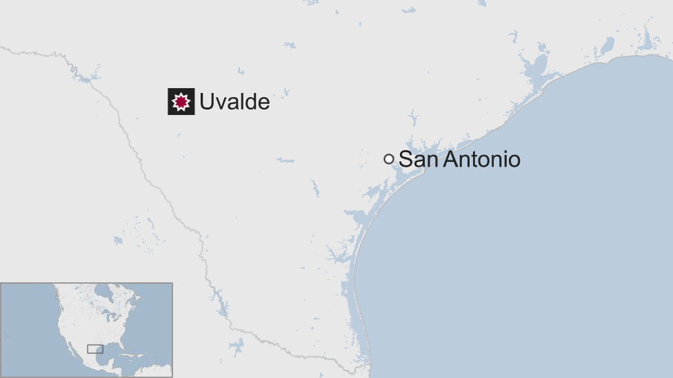 Mapa Uvalde, Texas.