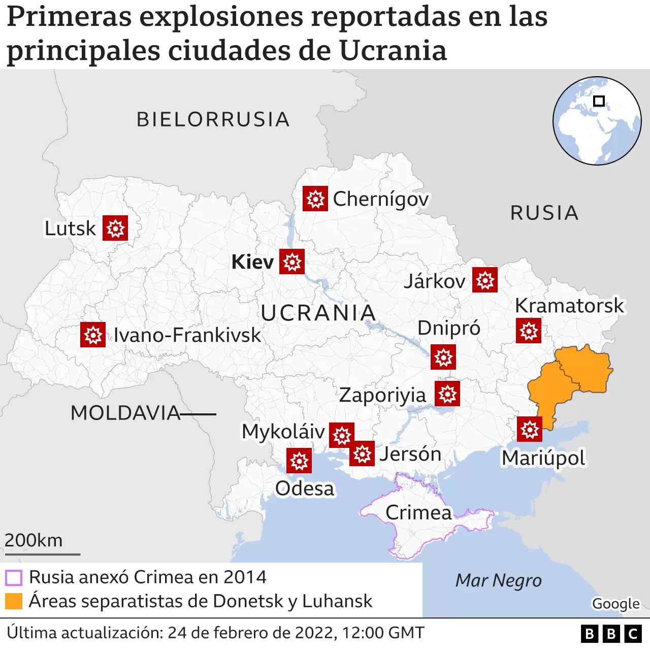 Explosiones en Ucrania.
