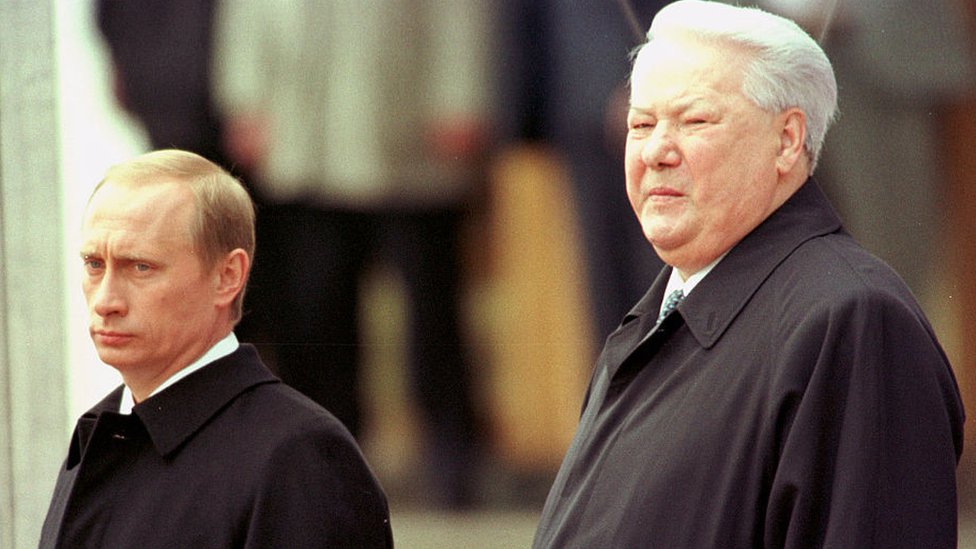 Foto de Boris Yeltsin y Vladimir Putin