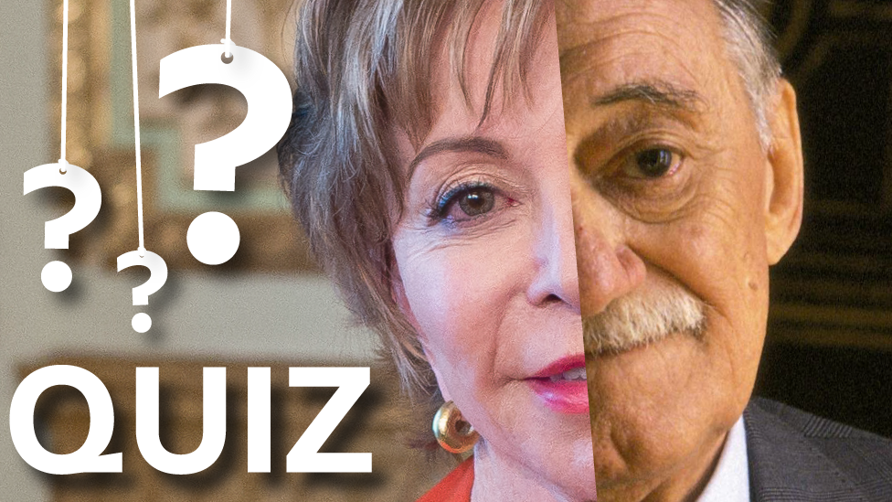 Fotos de Isabel Allende y Mario Benedetti más el texto "quiz"