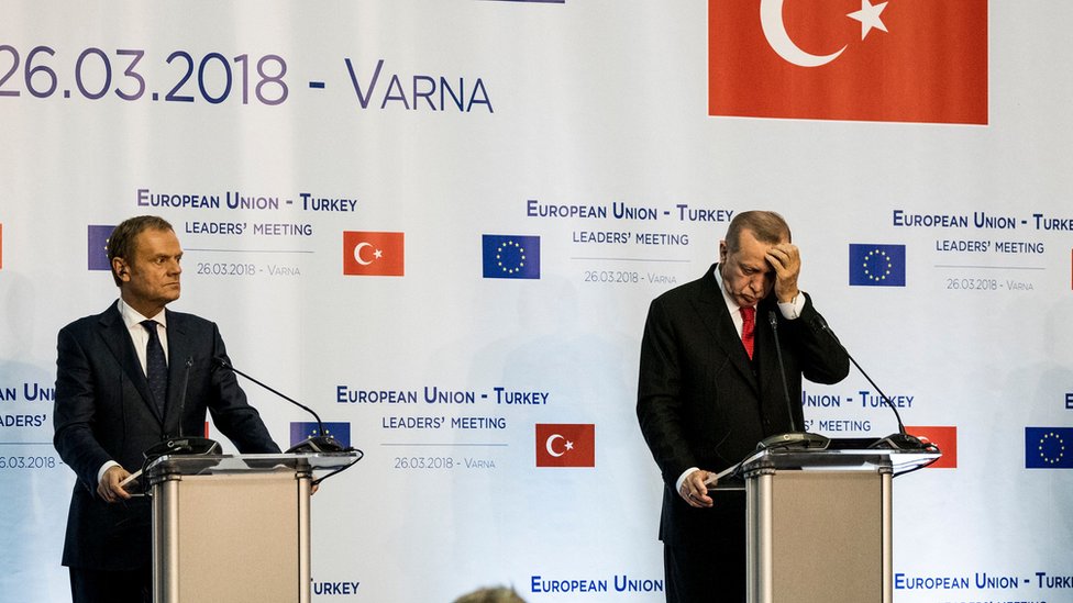 Avrupa Konseyi Başkanı Donald Tusk ve Cumhurbaşkanı Recep Tayyip Erdoğan