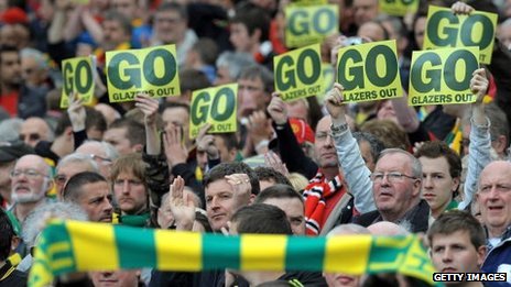 The 2010 Man Utd v Stoke game featured an anti-Glazer protest