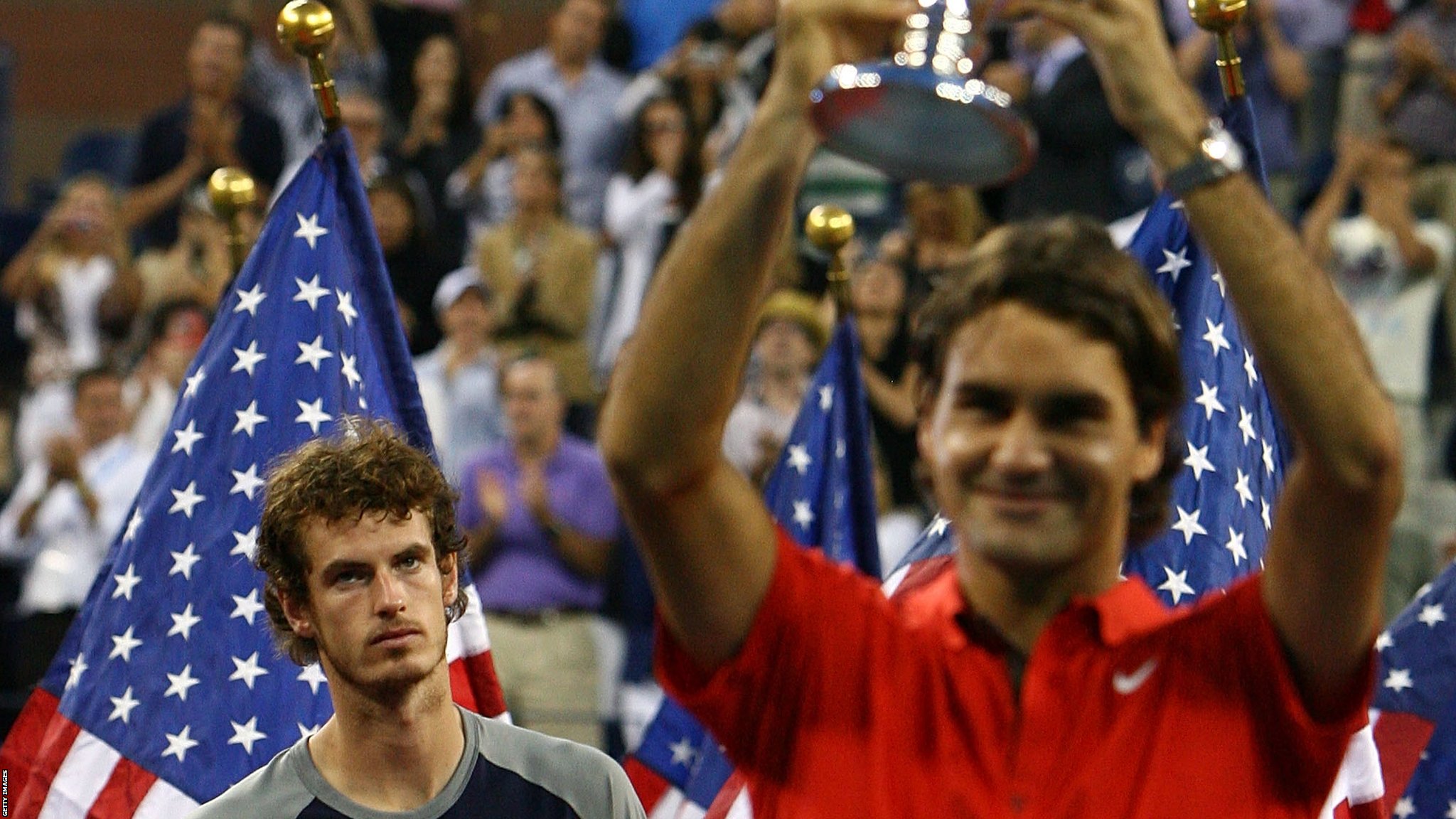 Andy Murray loses to Roger Federer at the US Open final in 2008