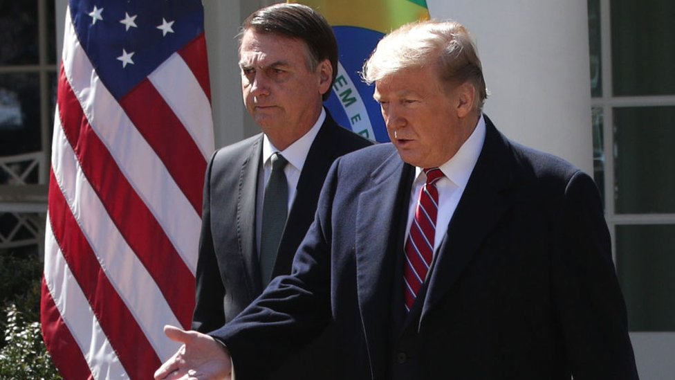 Jair Bolsonaro y Donald Trump en la Casa Blanca en marzo de 2019