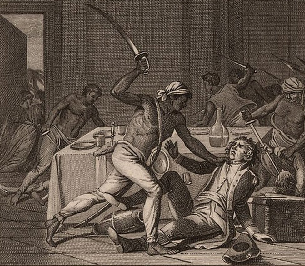 Гравюра с изображением восстания рабов на Ямайке
