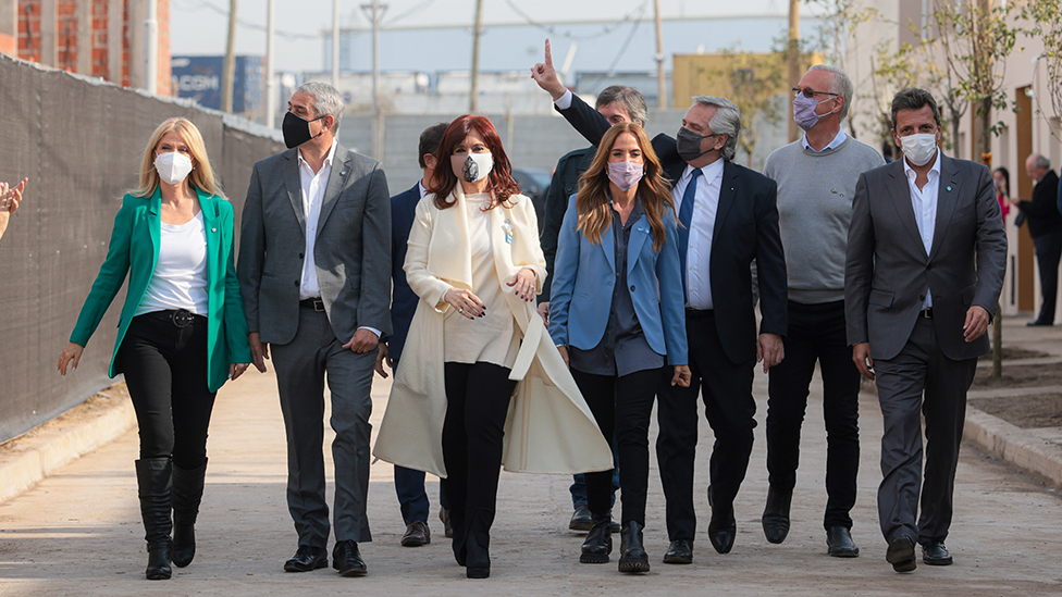 Alberto Fernández, Cristina Fernández de Kirchner y los líderes del Frente de Todos