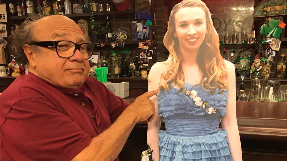 Danny Devito Takes Teens Cardboard Cutout To Its Always Sunny Set 