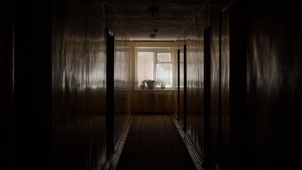 Dentro de nuestro hotel de Chernobyl.