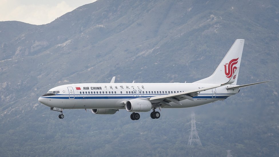 A Boeing 737-89L passenger plane belonging to the Air China lands at Hong Kong International Airport on August 01 2018 in Hong Kong, Hong Kong.