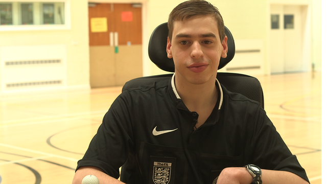 Nathan Mattick, England's first wheelchair using referee