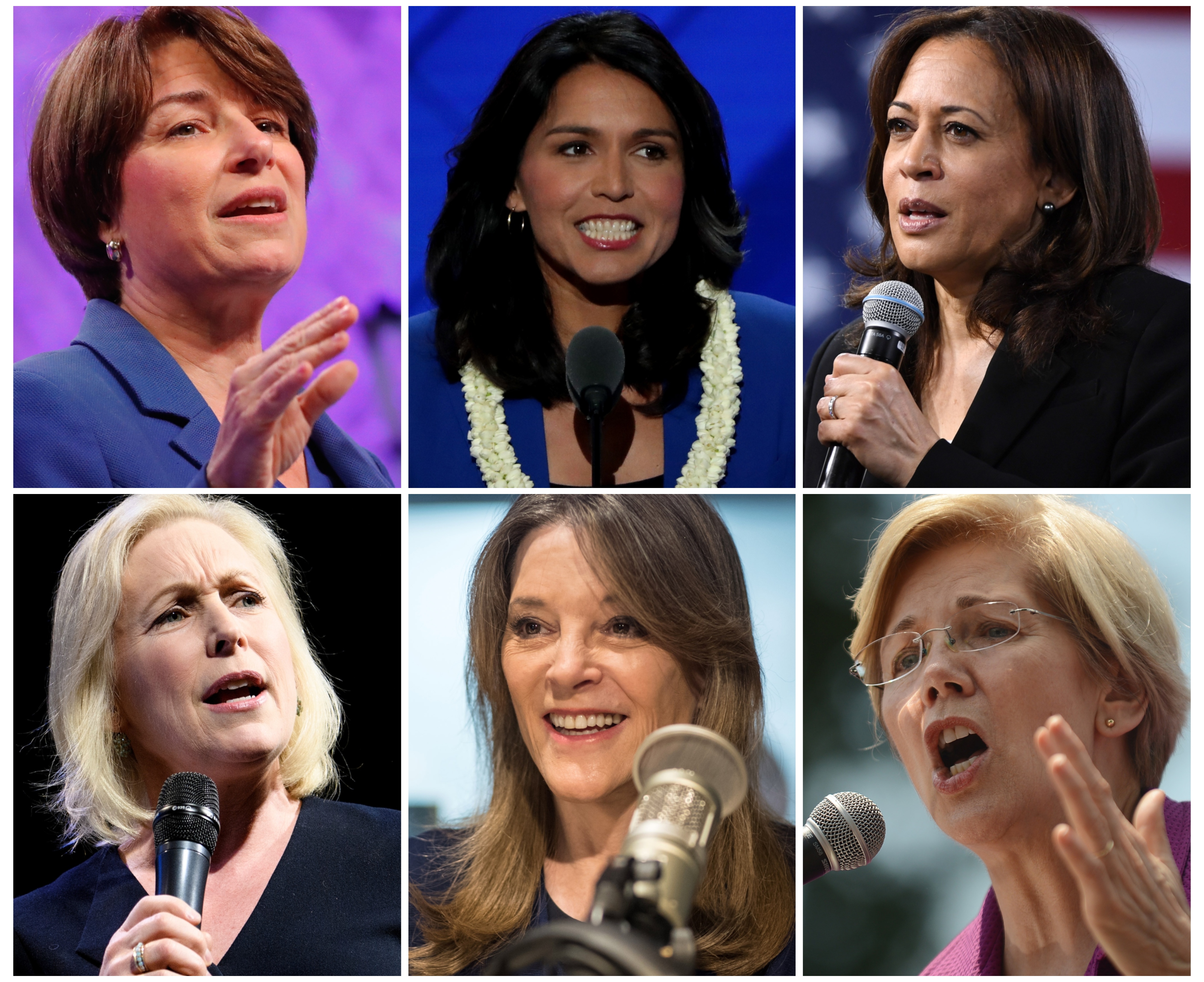 Коллаж из фотографий женщин, баллотирующихся от демократов
