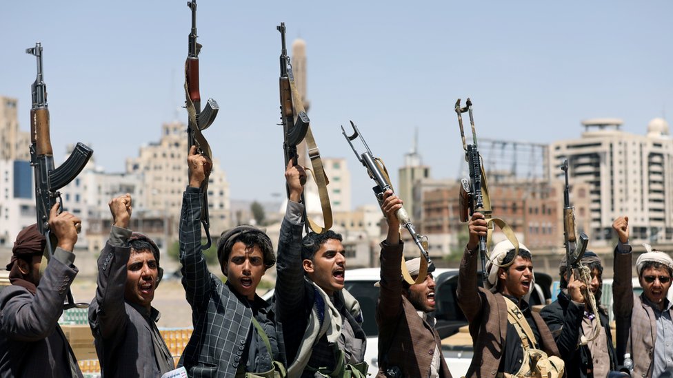 Сторонники хуситов на митинге в Сане, Йемен (21 сентября 2019 г.)