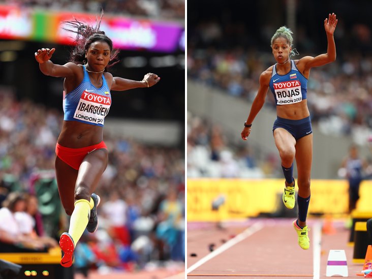 Las dos atletas sudamericanas clasificaron sin problemas a la final de salto triple en los mundiales de Londres. Caterine Ibargüen y Yulimar Rojas