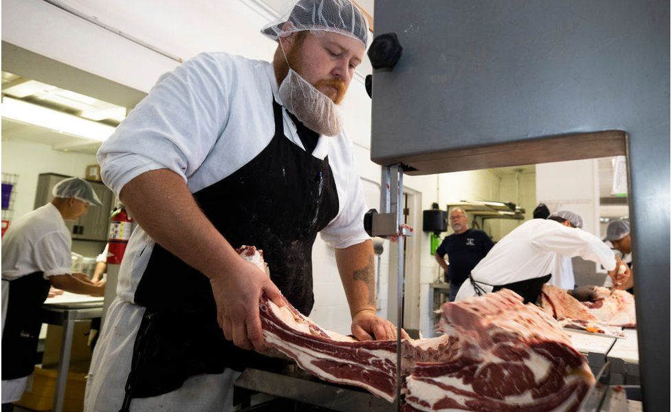 Planta procesadora de carne en California.