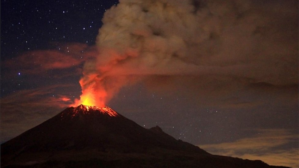 El volcán Popocatépetl