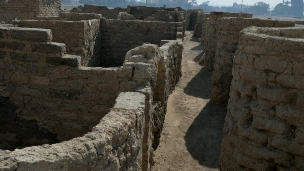 A new archaeological discovery is seen in Luxor, Egypt