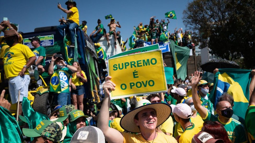 Protesto pró-Bolsonaro em Brasília no 7 de setembro de 2021