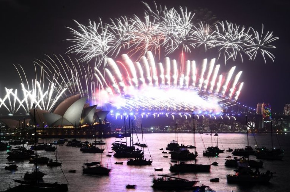 Fuegos artificiales en el puerto de Sidney.