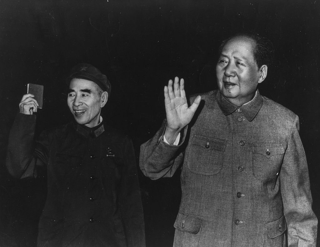 1971年9月，毛澤東（右）和林彪（左）在北京。