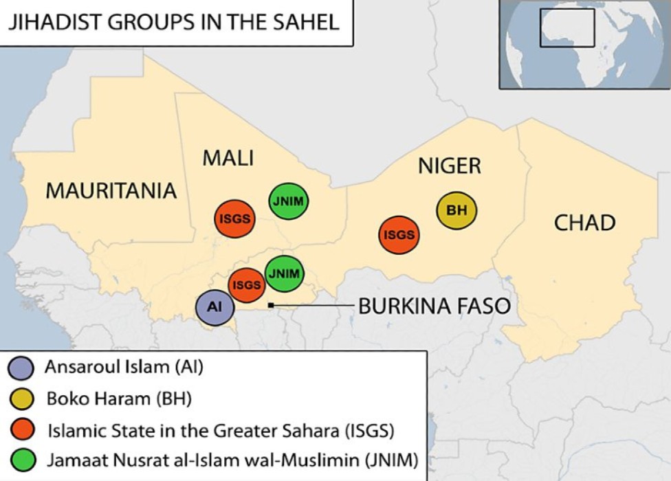 ИГ и JNIM Аль-Каиды действуют в регионе Сахеля, где они борются за власть
