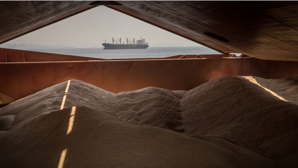 烏克蘭糧船通過一條長310海里，寬3海里的黑海走廊出口糧食。