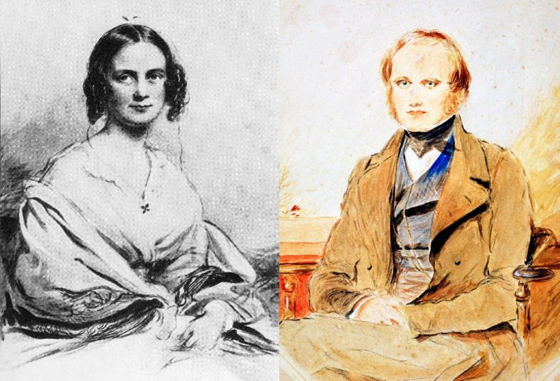 Emma Wedgwood y Charles Darwin.