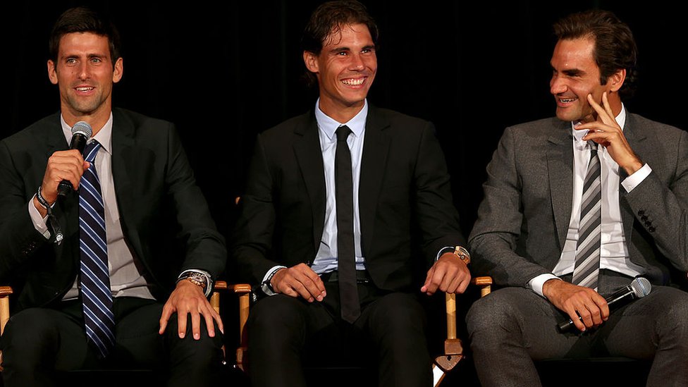 Rafael Nadal, Novak Djokovic y Roger Federer