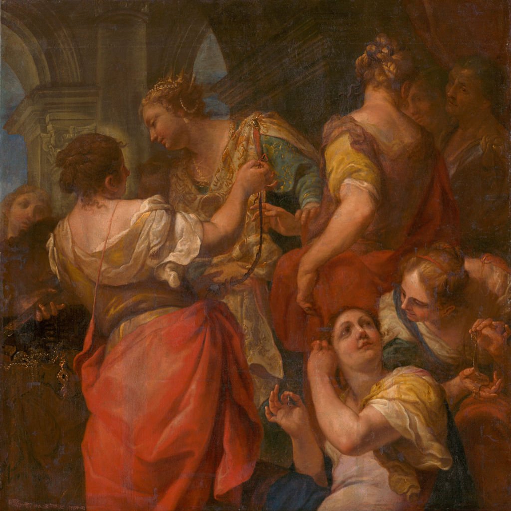 Aquiles e as filhas de Licomedes, em pintura de Antonio Molinari (cerca de 1680)