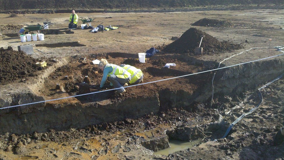 Археологи работают в заболоченной яме