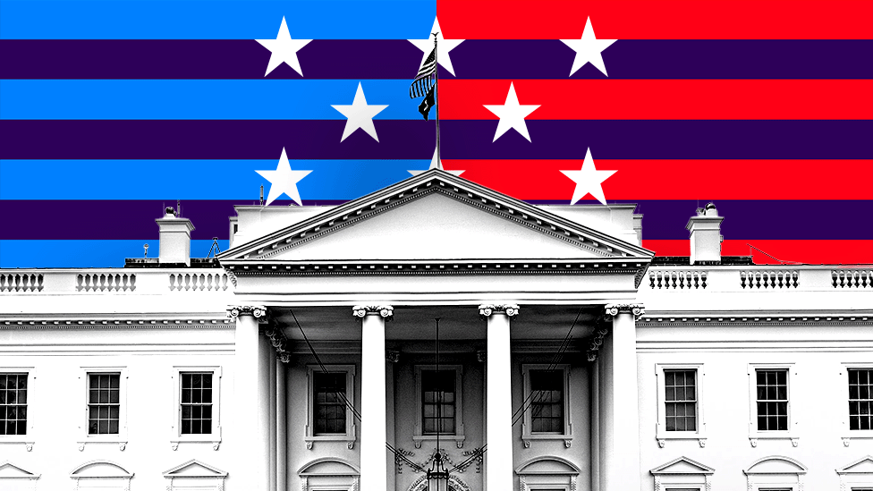 White House stylised with stars and stripes