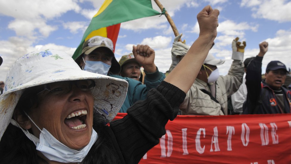 Protesta sindical en Bolivia