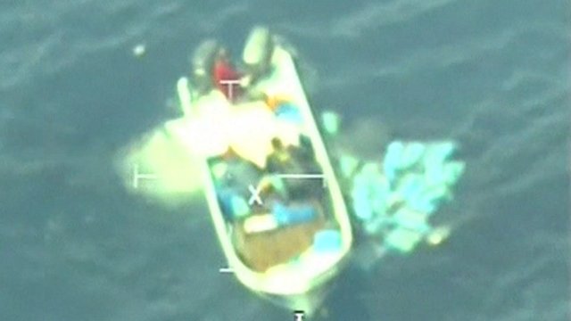 Boat filmed by Mexican Navy