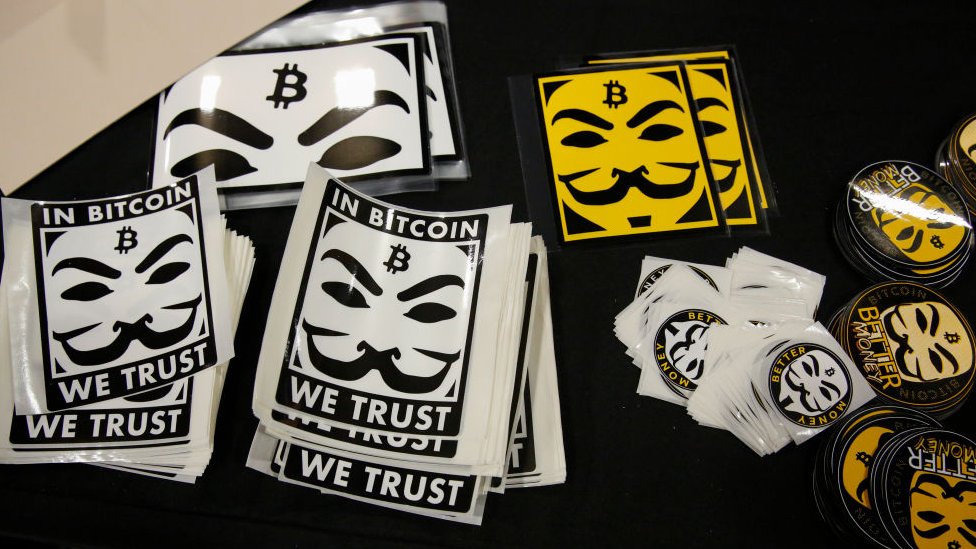 Pegatinas con símbolo de bitcoin