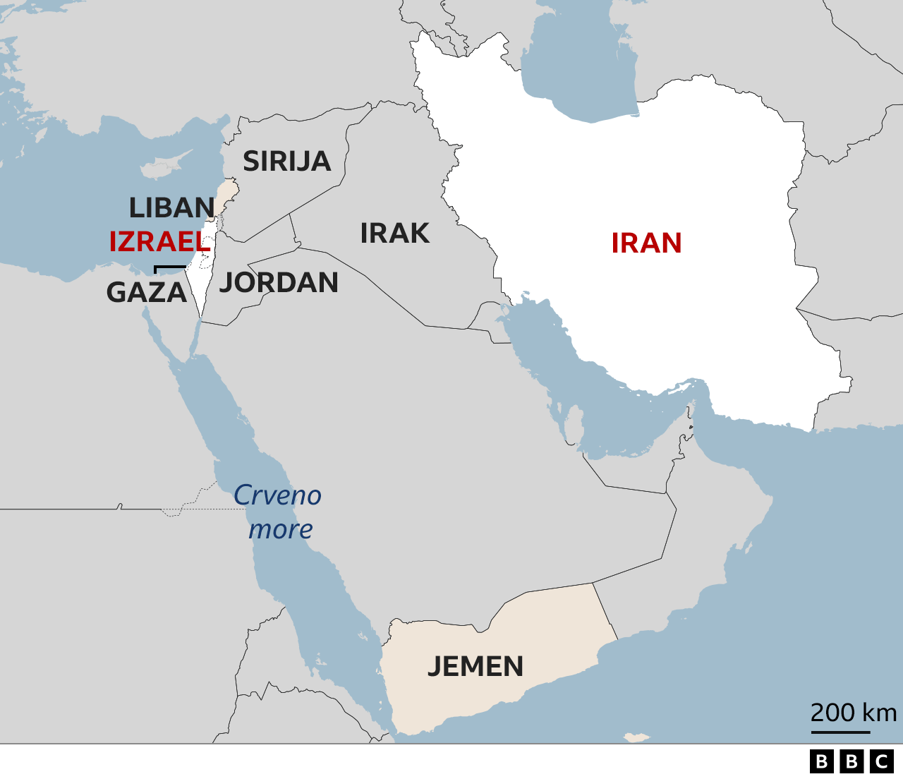 Bliski istok, mapa
