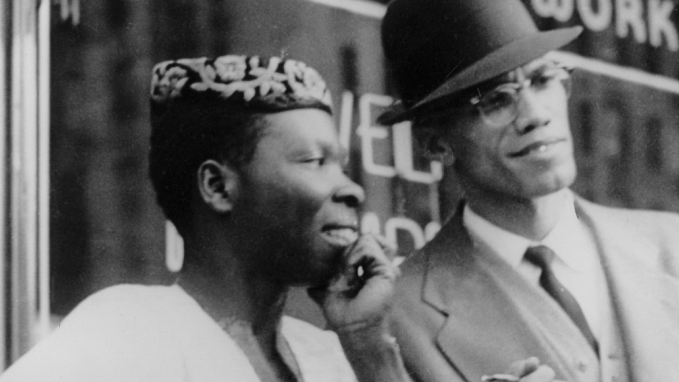 L-R: Babatunde Olatunji and Malcolm X at an event in Harlem, New York, the US - 1 October 1960