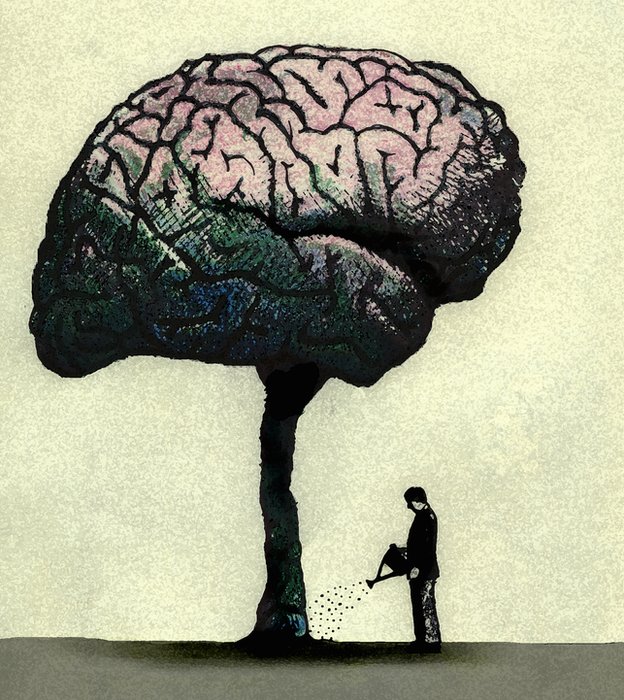 Como un árbol, nuestro cerebro está muy ocupado creciendo para almacenar memorias. Árbol en forma de cerebro