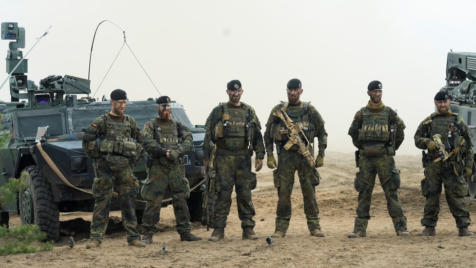 German troops of Nato's Enhanced Forward Presence battlegroup in Lithuania