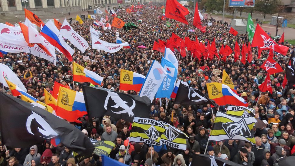 В воскресенье 29 сентября в Москве проходят тысячи демонстраций
