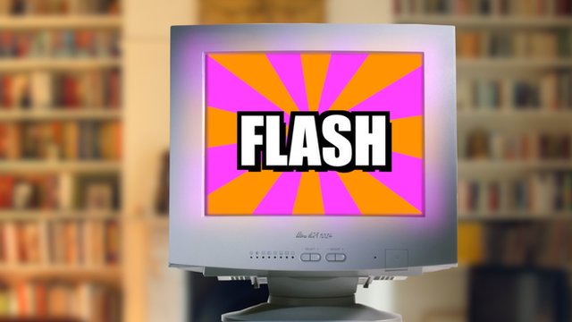 Computer showing a Flash video