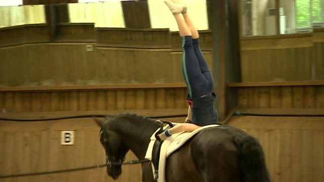 Lucy Phillips in training on her horse Pitu