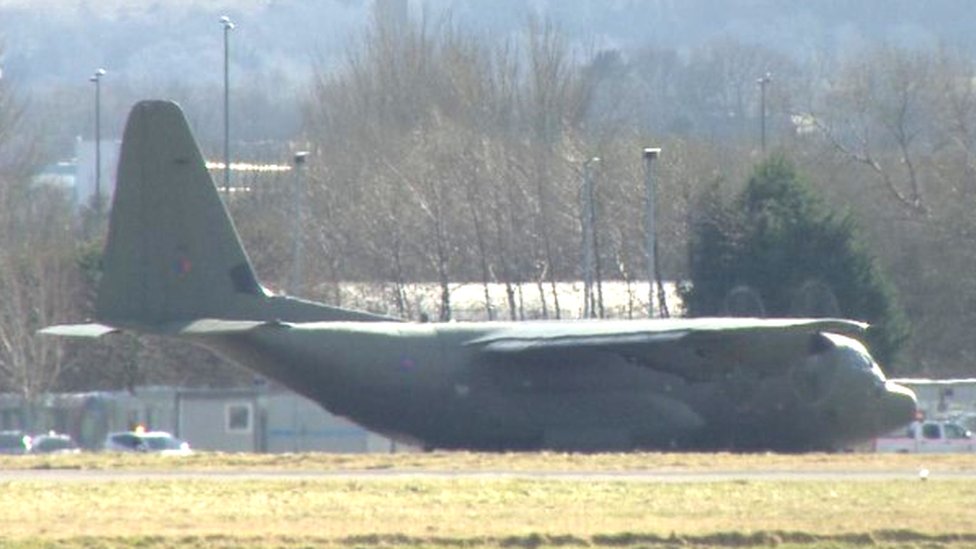 RAF Hercules в аэропорту Глазго