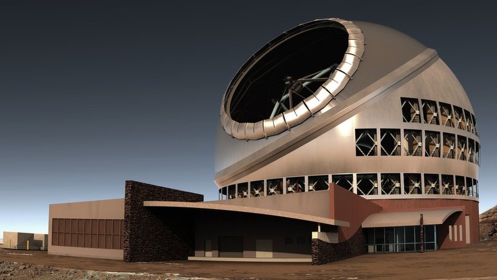 Recreación de cómo sería el Telescopio de 30 metros.