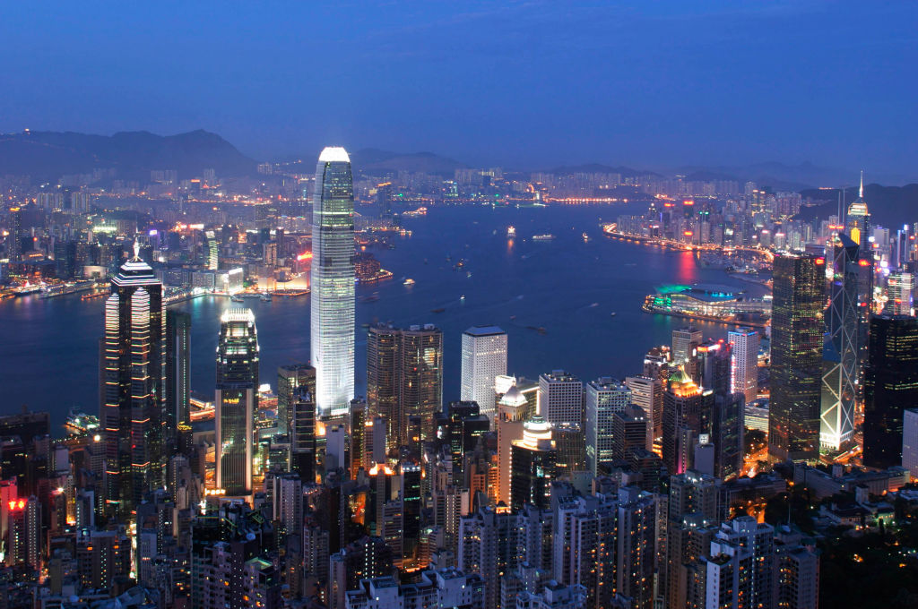 Imagen de los rascacielos de Hong Kong.